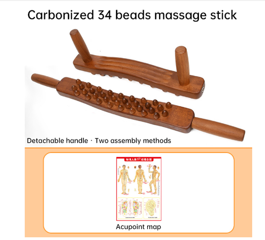 Handheld 34-Bead Wooden Massage Tool for Relaxation | ComfynChic