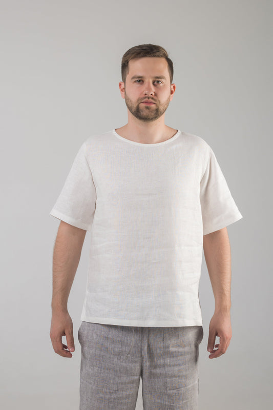 Crew neck linen T-shirt