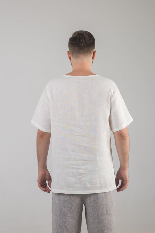 Crew neck linen T-shirt