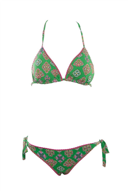 Carla Green Floral Triangle Bikini